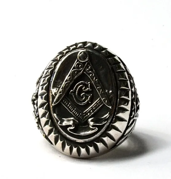 Inel masiv oval masonic Argint
