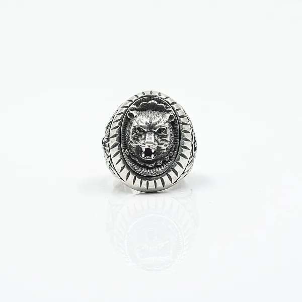 Inel masiv oval tigru Argint