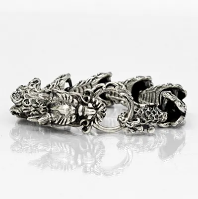 Bratara masiva zale flexibile dragon Argint - 1