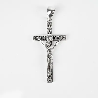 Pandantiv cruce Isus mic zirconiu Argint - 1