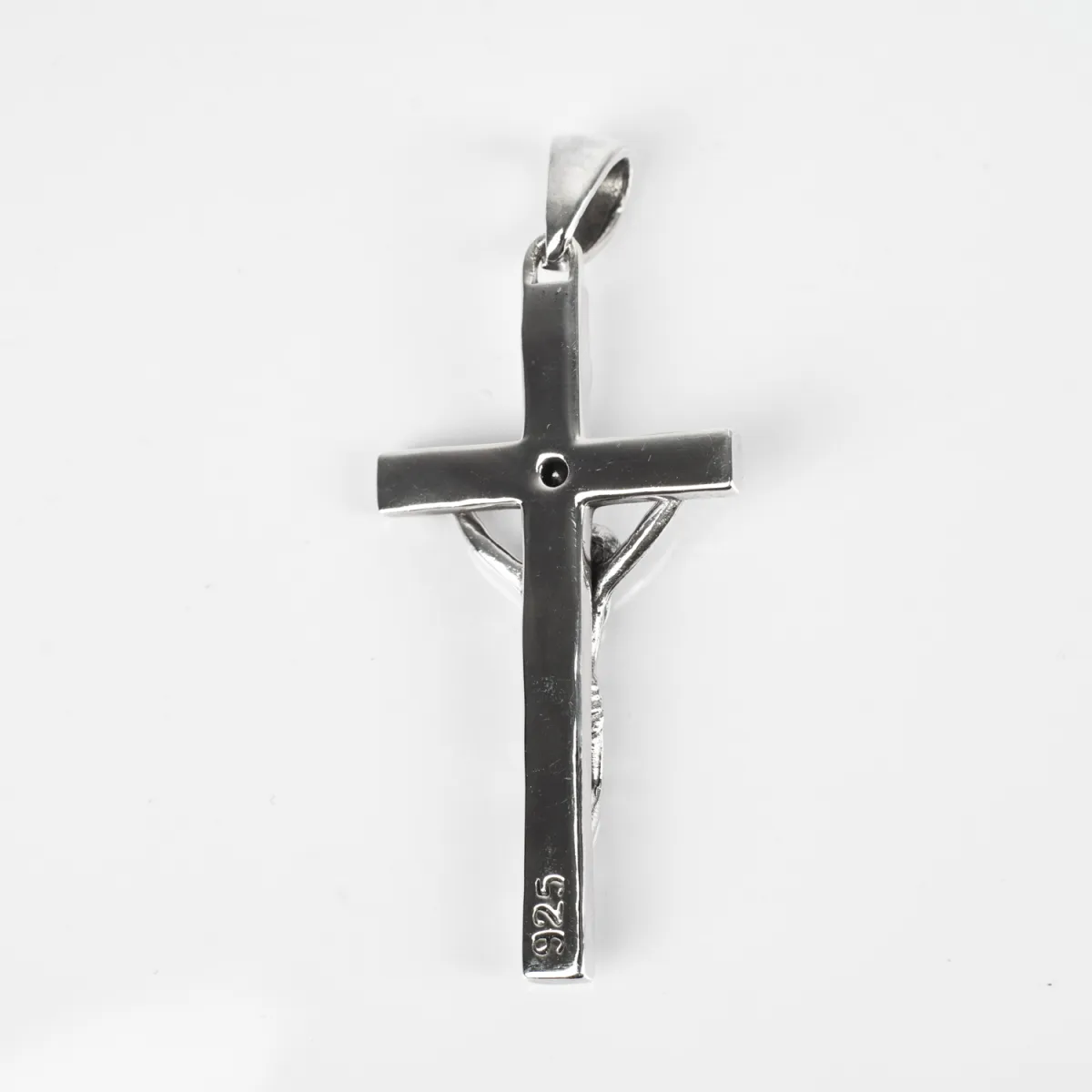 Pandantiv cruce Isus mic zirconiu Argint