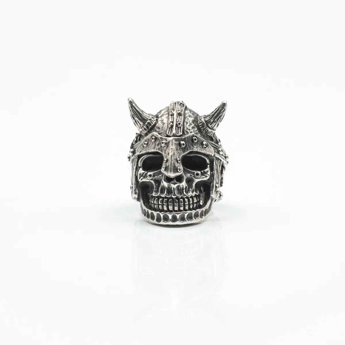 Inel craniu casca de viking Argint
