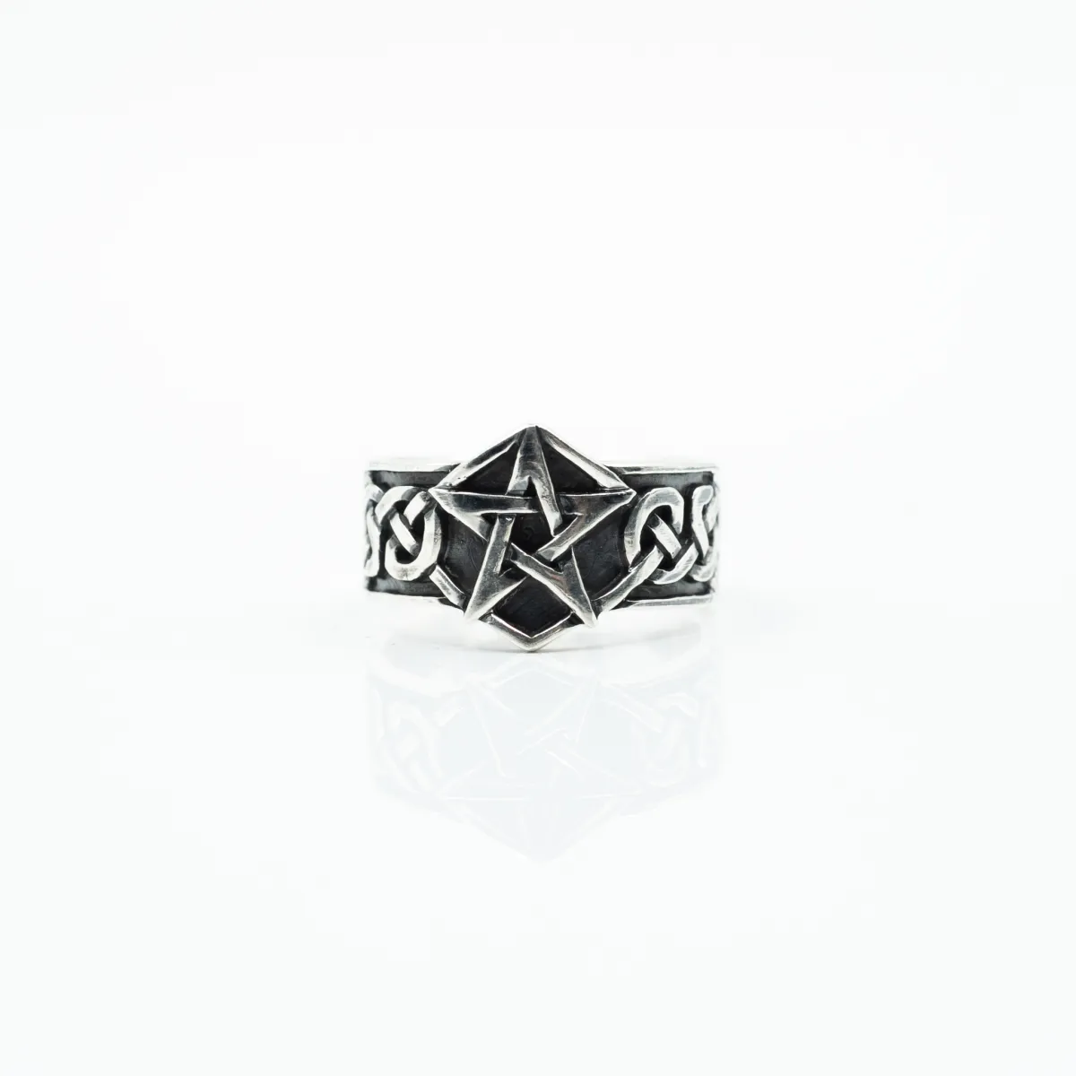 Inel pentagrama model celtic Argint