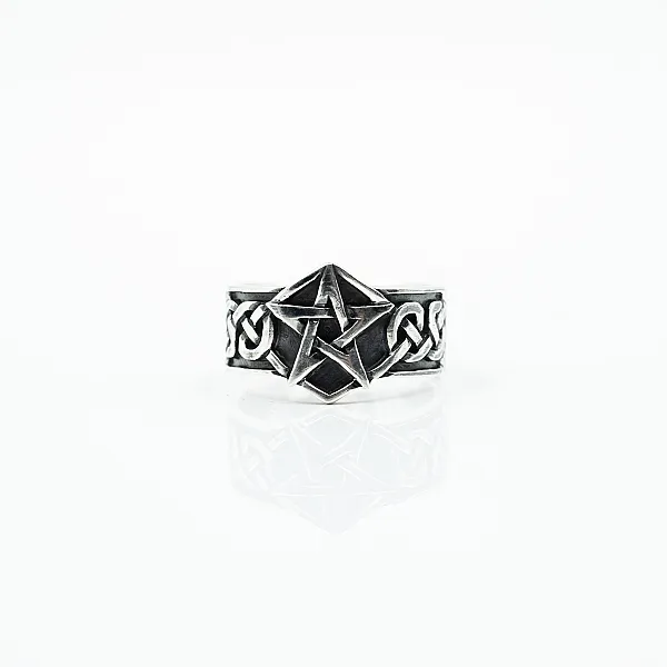 Inel pentagrama model celtic Argint