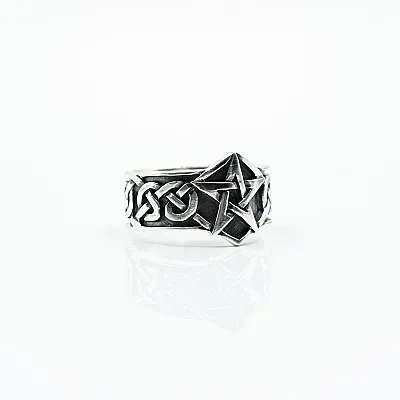 Inel pentagrama model celtic Argint - 2