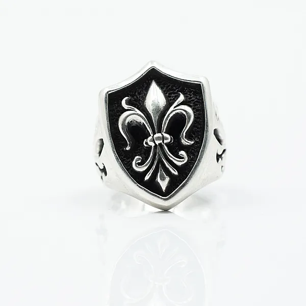 Inel blazon fleur de lys Argint