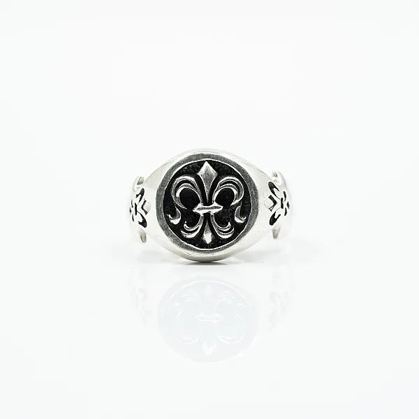 Inel rotund Fleur de Lys Argint