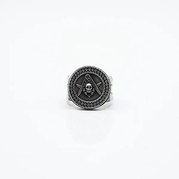Inel masonic craniu Argint