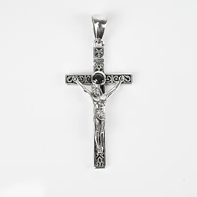 Pandantiv cruce Isus mic zirconiu Argint - 4