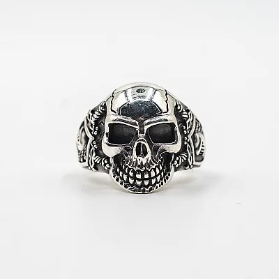 Inel craniu cavaler Argint - 1
