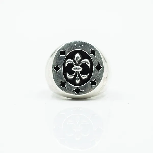 Inel fleur de lys tip sigiliu Argint
