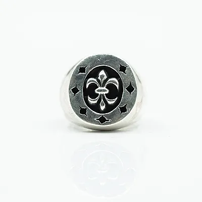 Inel fleur de lys tip sigiliu Argint - 1