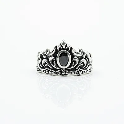 Inel tiara cz negru Argint - 1