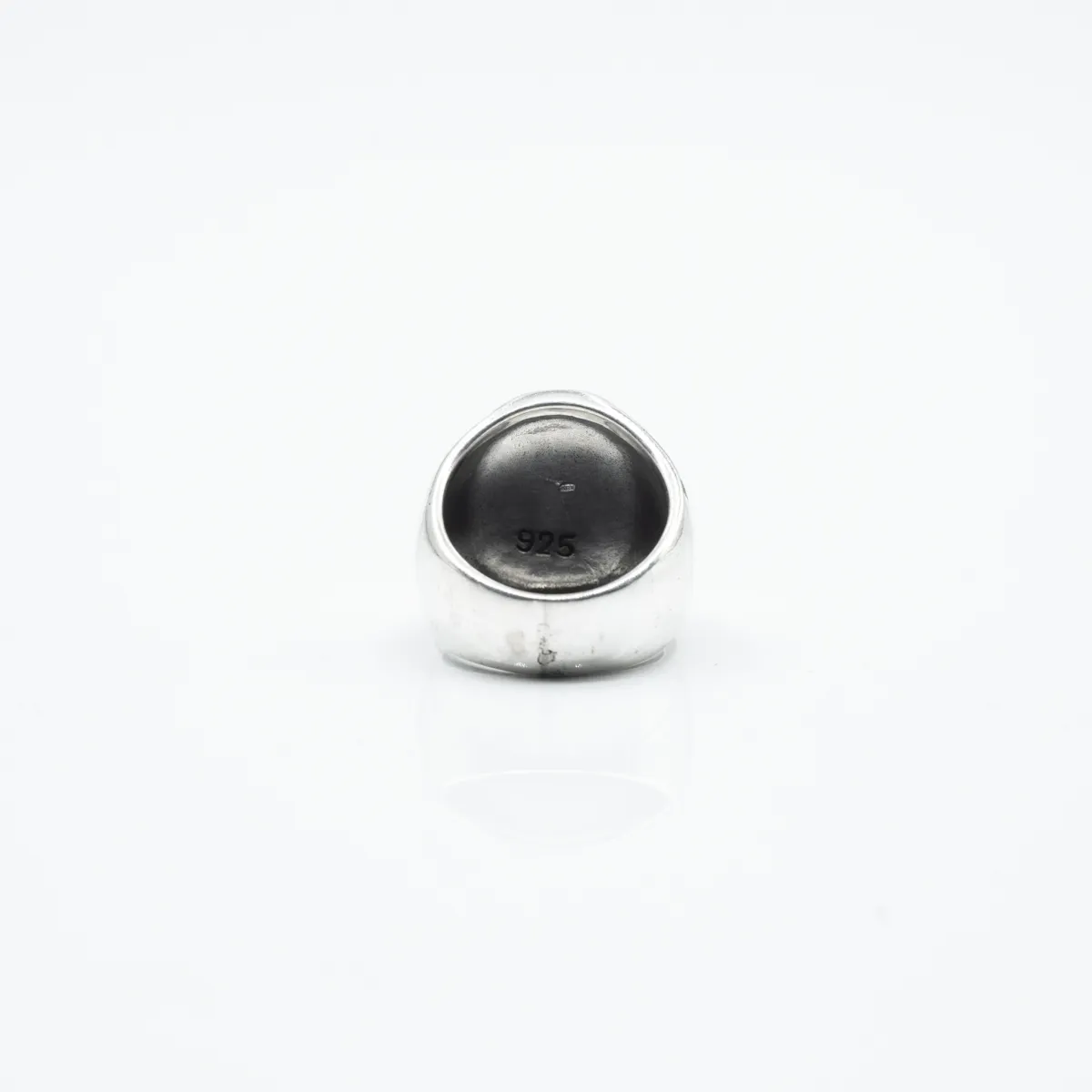 Inel oval cruce luminata Argint