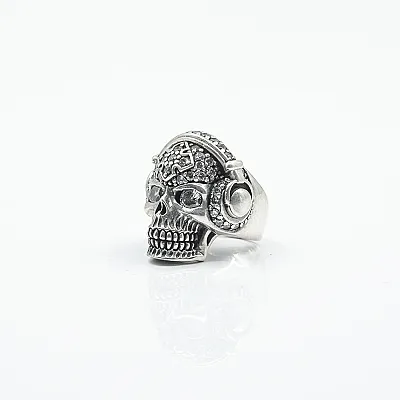 Inel craniu dj zirconii transparente Argint - 6