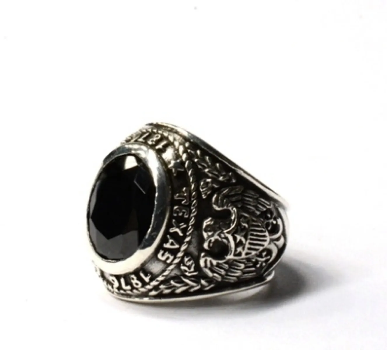 Inel oval Texas University Argint