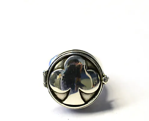 Inel rotund tip caseta trefla Argint - 8