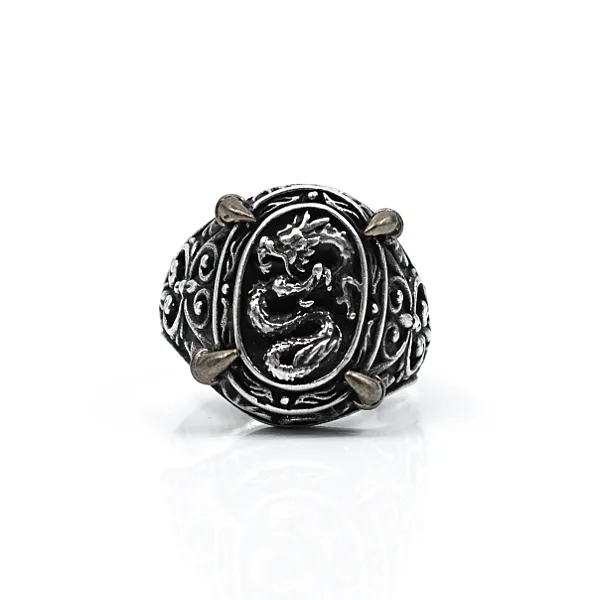 Inel gheare dragon Argint