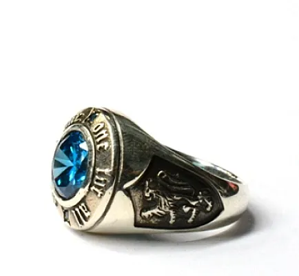 Inel muschetar blue Argint - 4