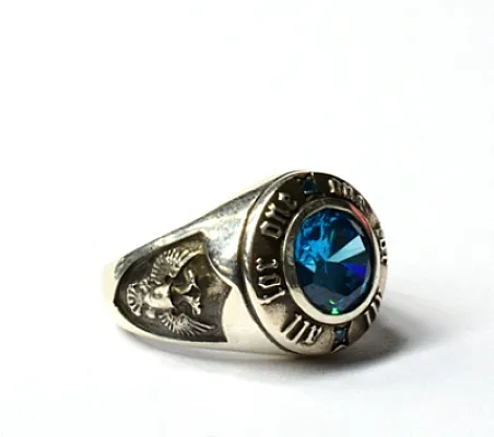 Inel muschetar blue Argint - 2
