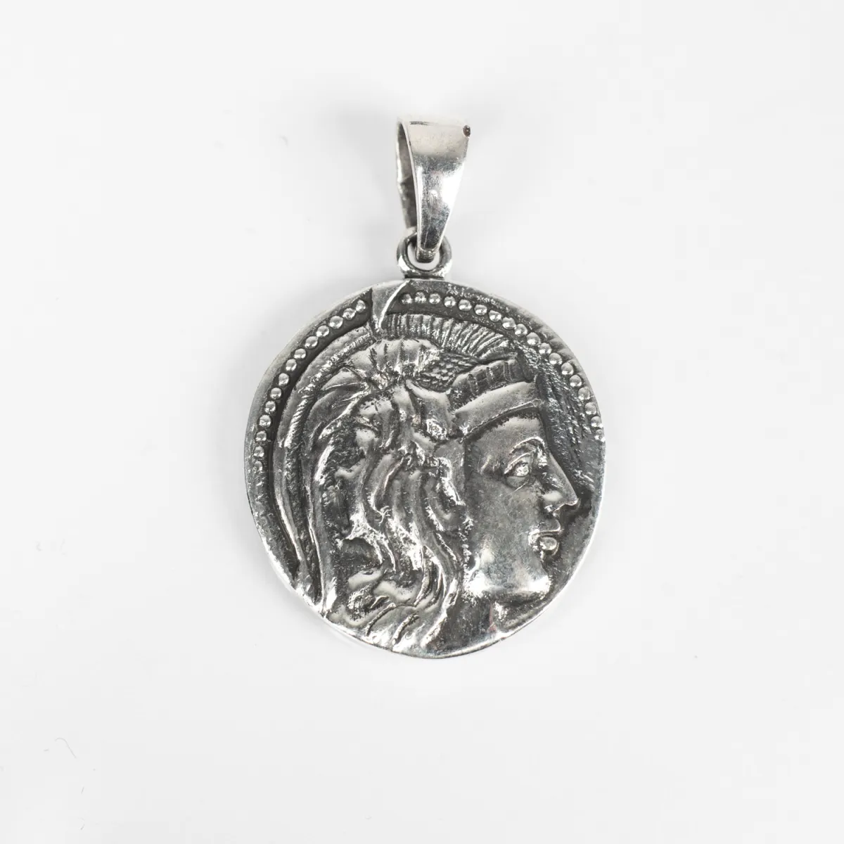 Pandantiv moneda zeita Athena bufnita Argint