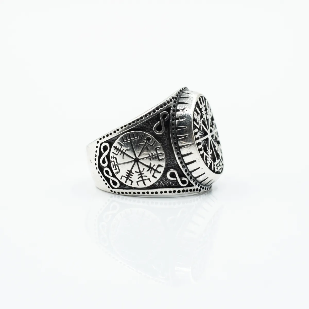 Inel viking Vegvisir infinit Argint
