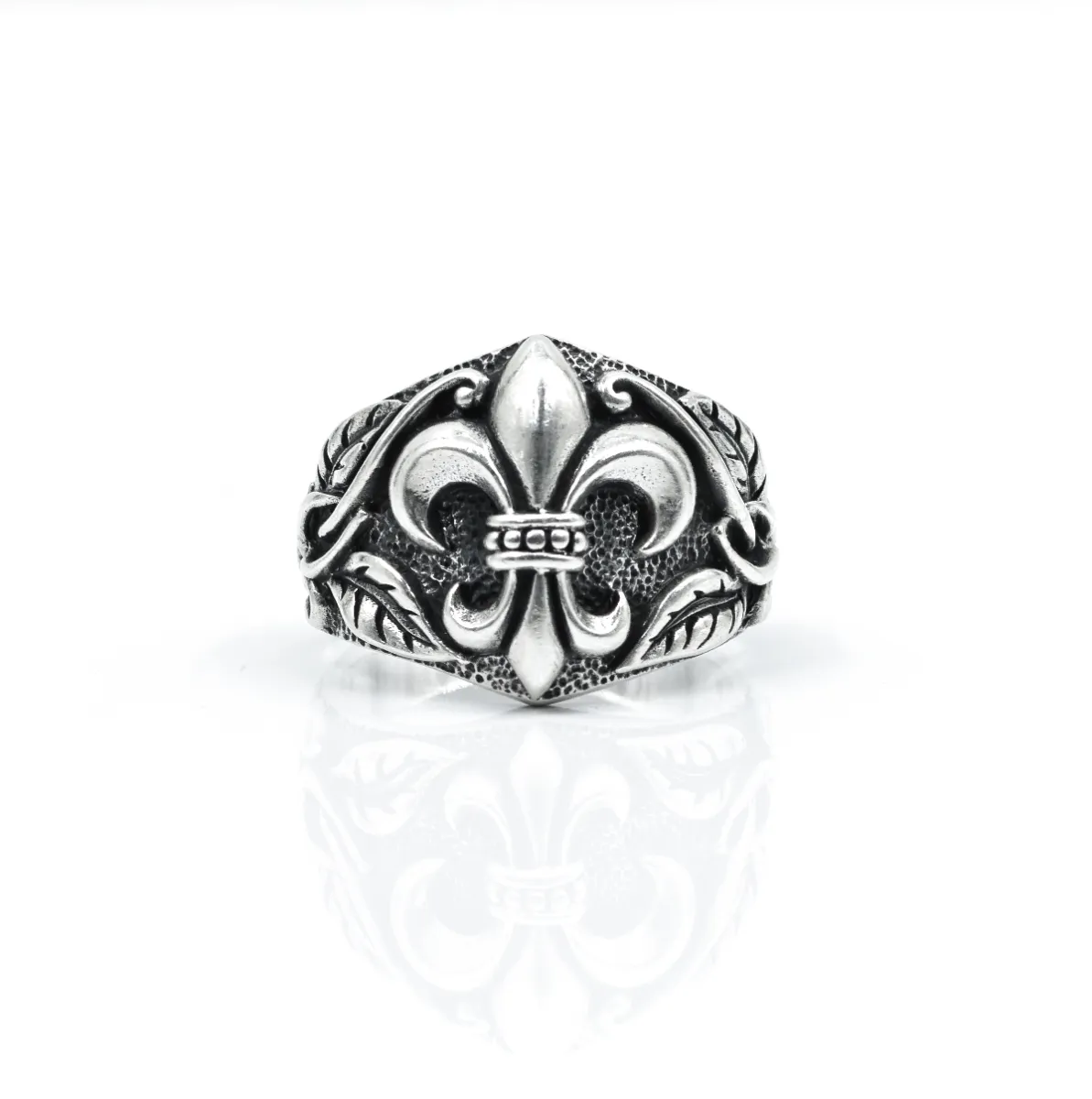 Inel gotic Fleur de Lys l Argint