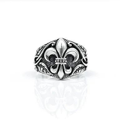 Inel gotic Fleur de Lys l Argint - 1