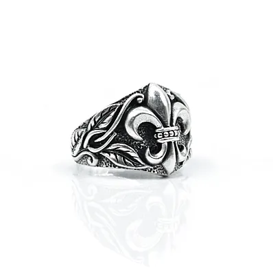 Inel gotic Fleur de Lys l Argint - 5