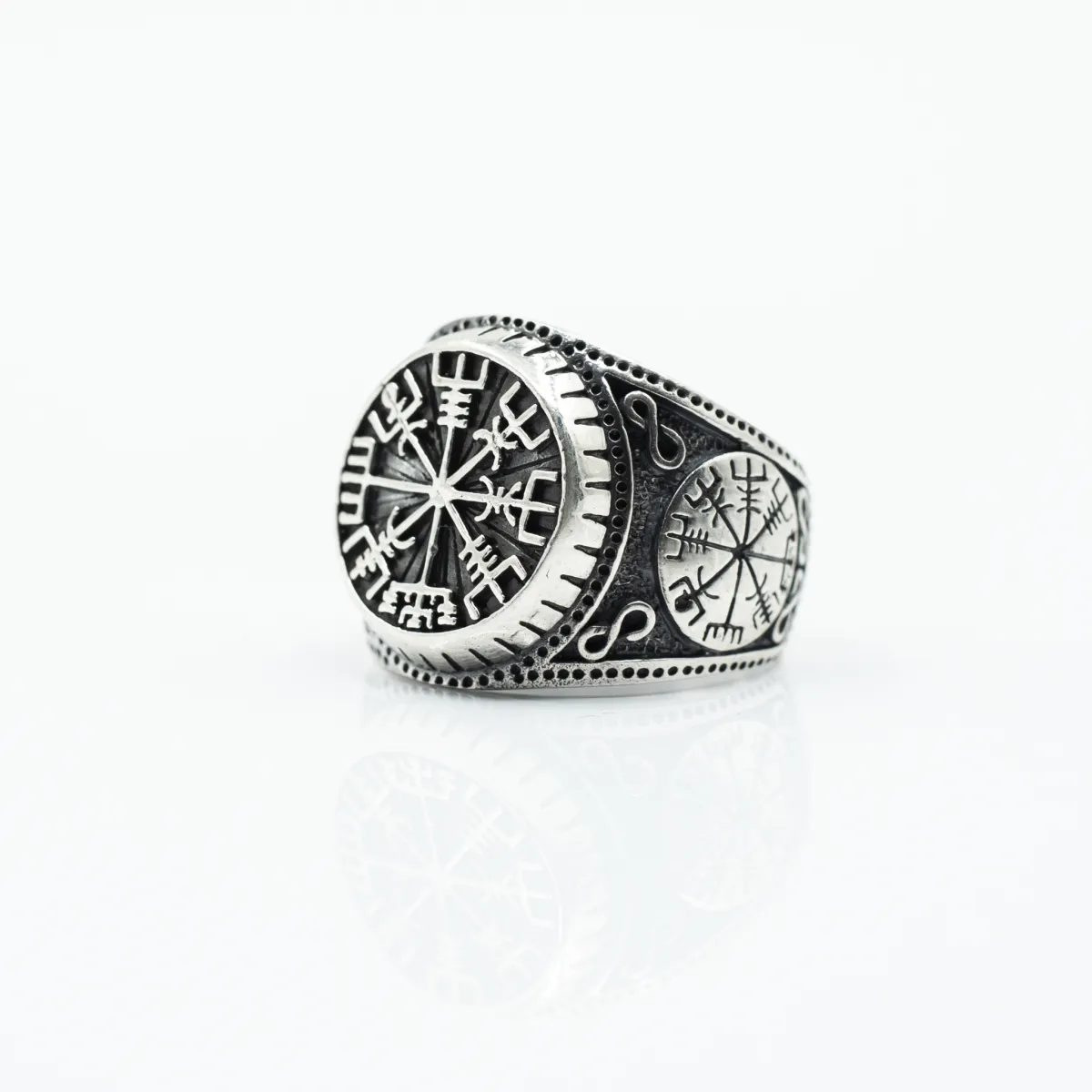 Inel viking Vegvisir infinit Argint