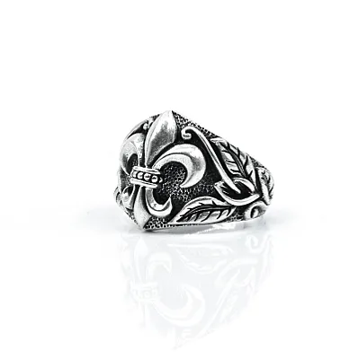 Inel gotic Fleur de Lys l Argint - 2