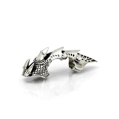 Inel scut gheare dragon Argint - 1