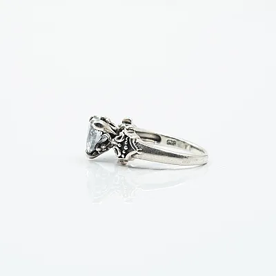 Inel gotic inima c.z.transparent Argint - 6