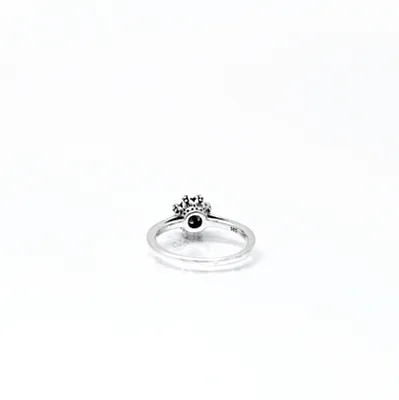 Inel solitaire coronita zirconiu negru Argint - 3