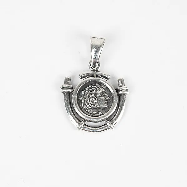 Moneda drahma Hercules Argint