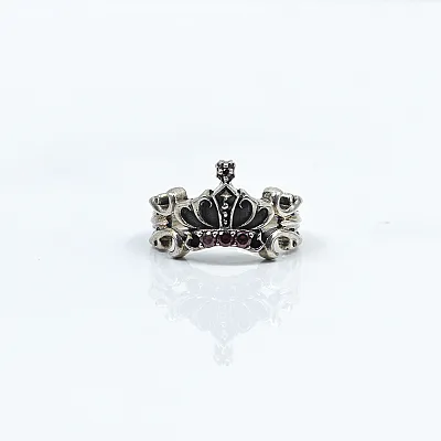 Inel model tiara c.z.rosu Argint - 1