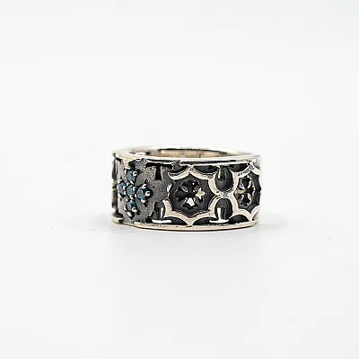 Inel cruci gotice c.z.bleu Argint - 5