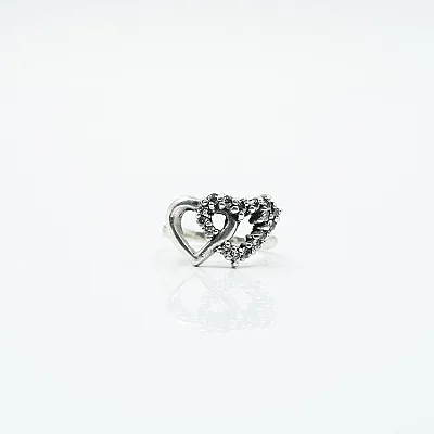 Inel doua inimi c.z.transparent Argint - 1