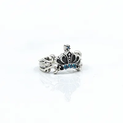 Inel model tiara c.z.bleu Argint - 5