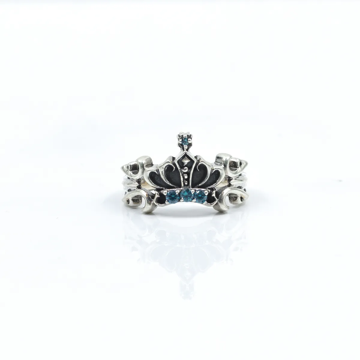 Inel model tiara c.z.bleu Argint