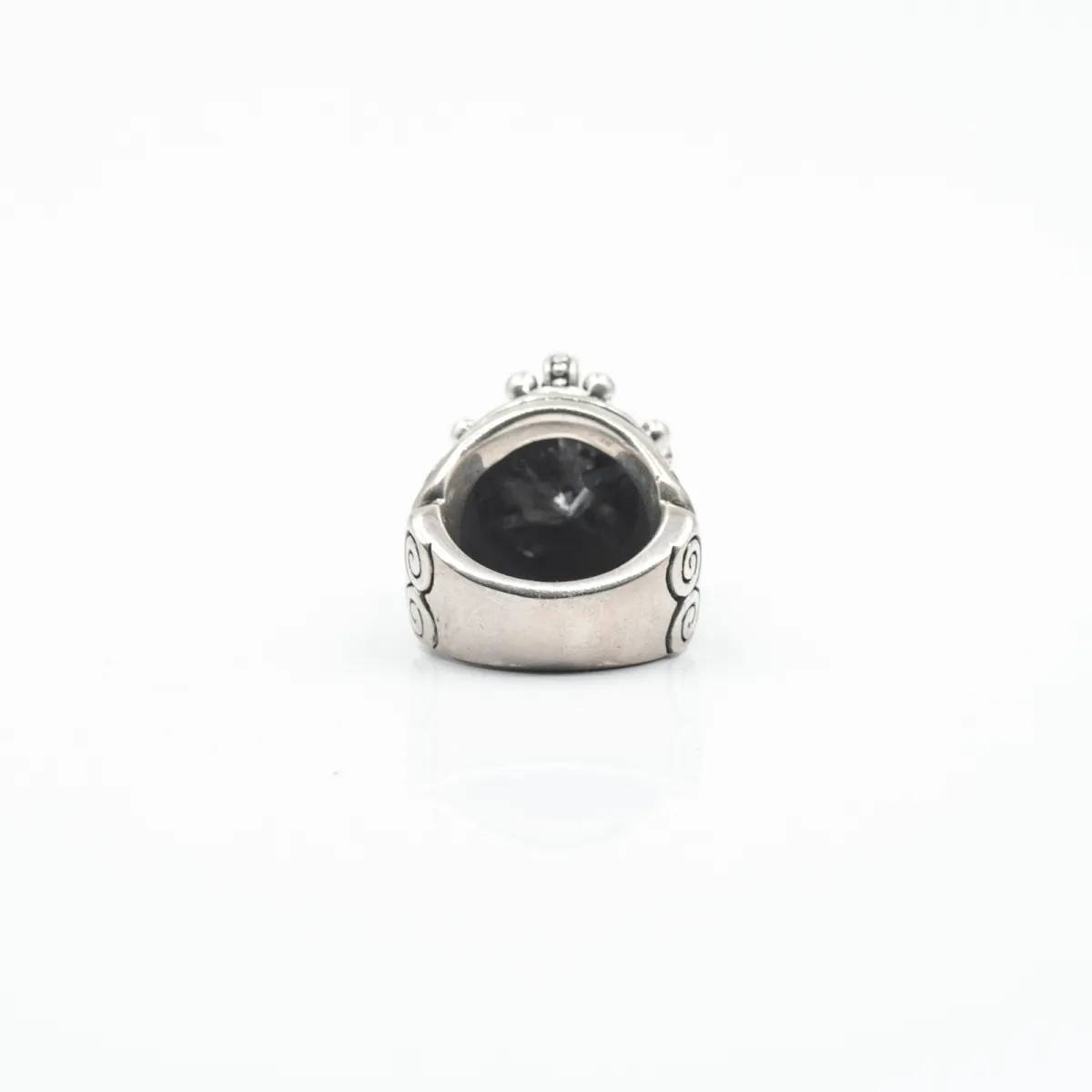 Inel gotic coroana zirconiu transparent Argint