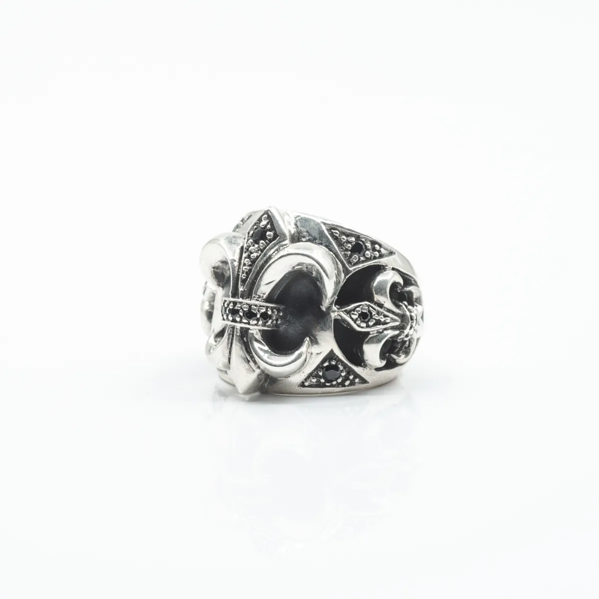 Inel crin imperial zirconiu negru Argint