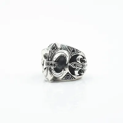Inel crin imperial zirconiu negru Argint - 6