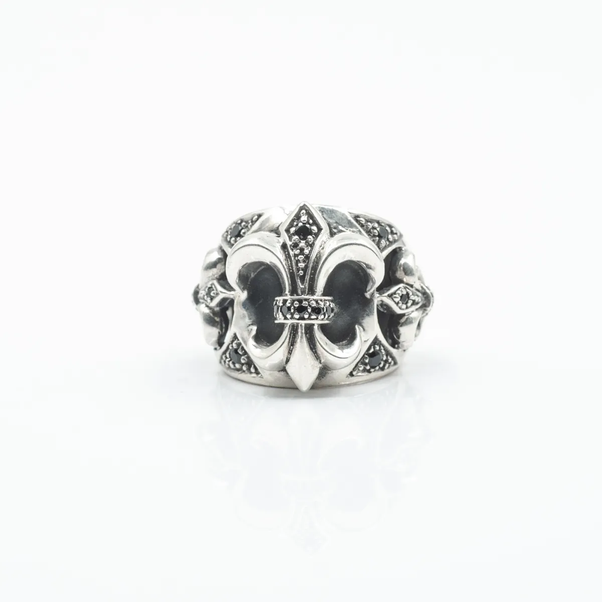 Inel crin imperial zirconiu negru Argint