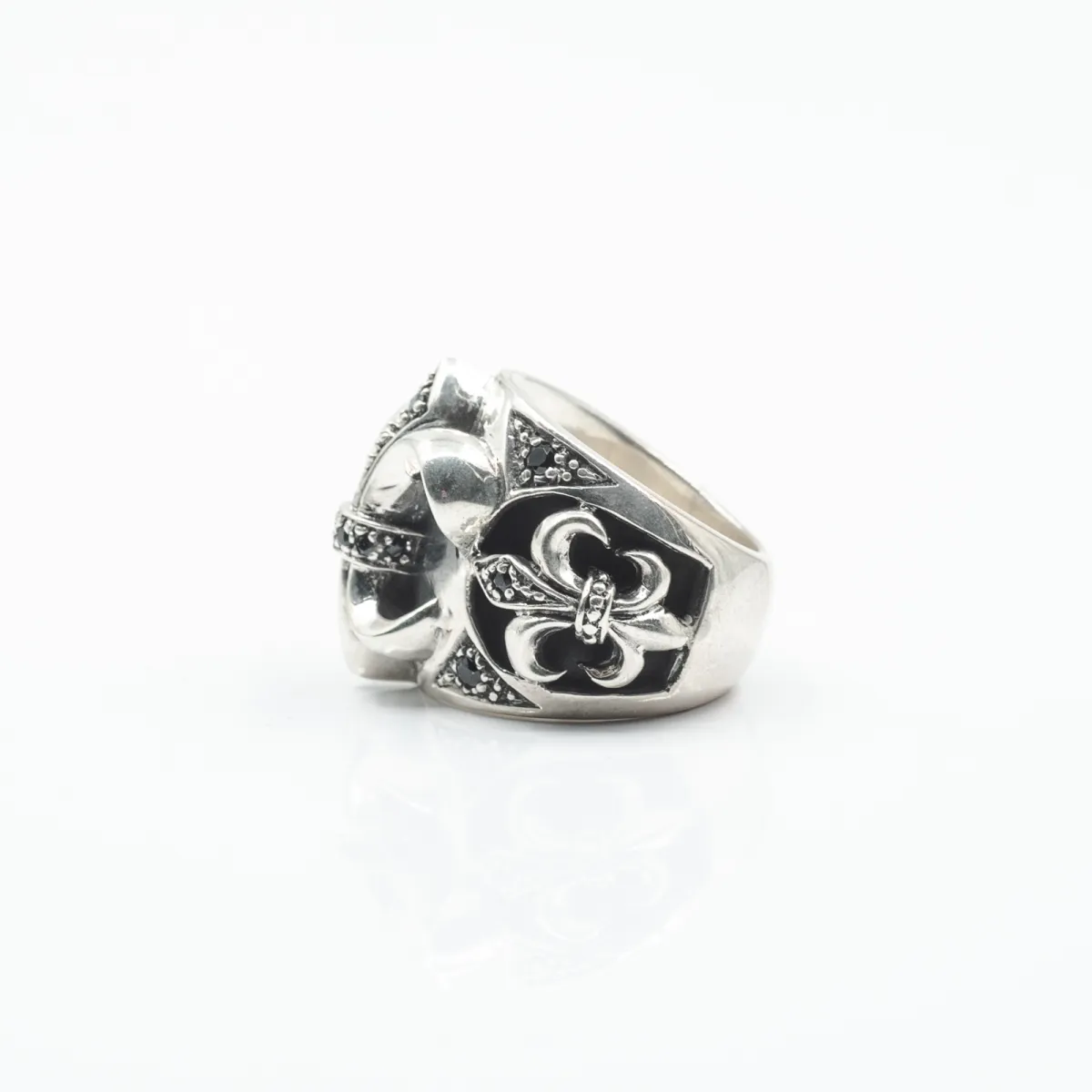 Inel crin imperial zirconiu negru Argint