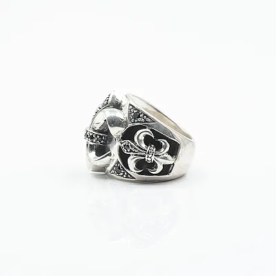 Inel crin imperial zirconiu negru Argint - 5