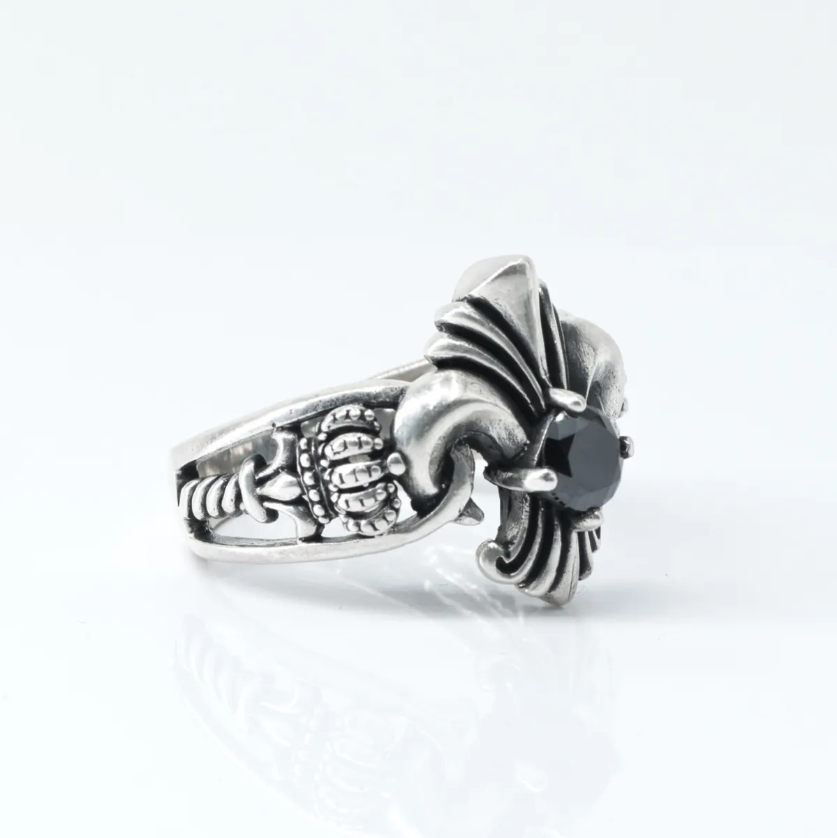 Inel Fleur de Lys coroane Argint