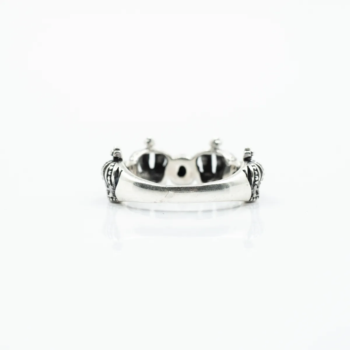 Inel coronite cubic zirconia negru Argint