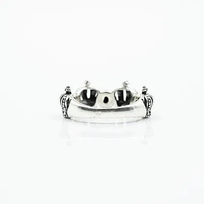 Inel coronite cubic zirconia negru Argint - 3