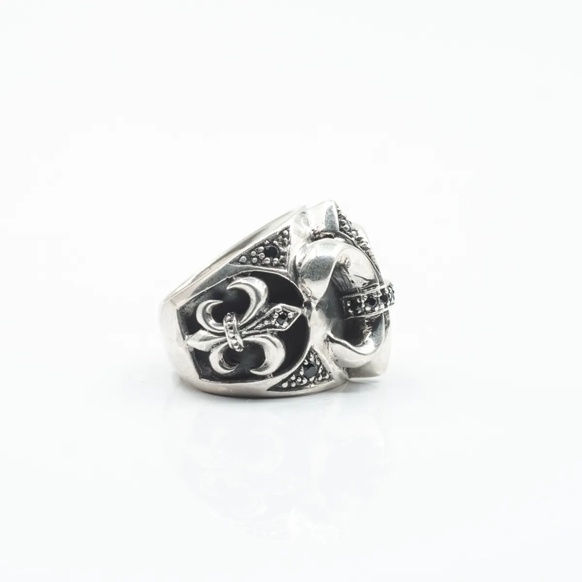 Inel crin imperial zirconiu negru Argint